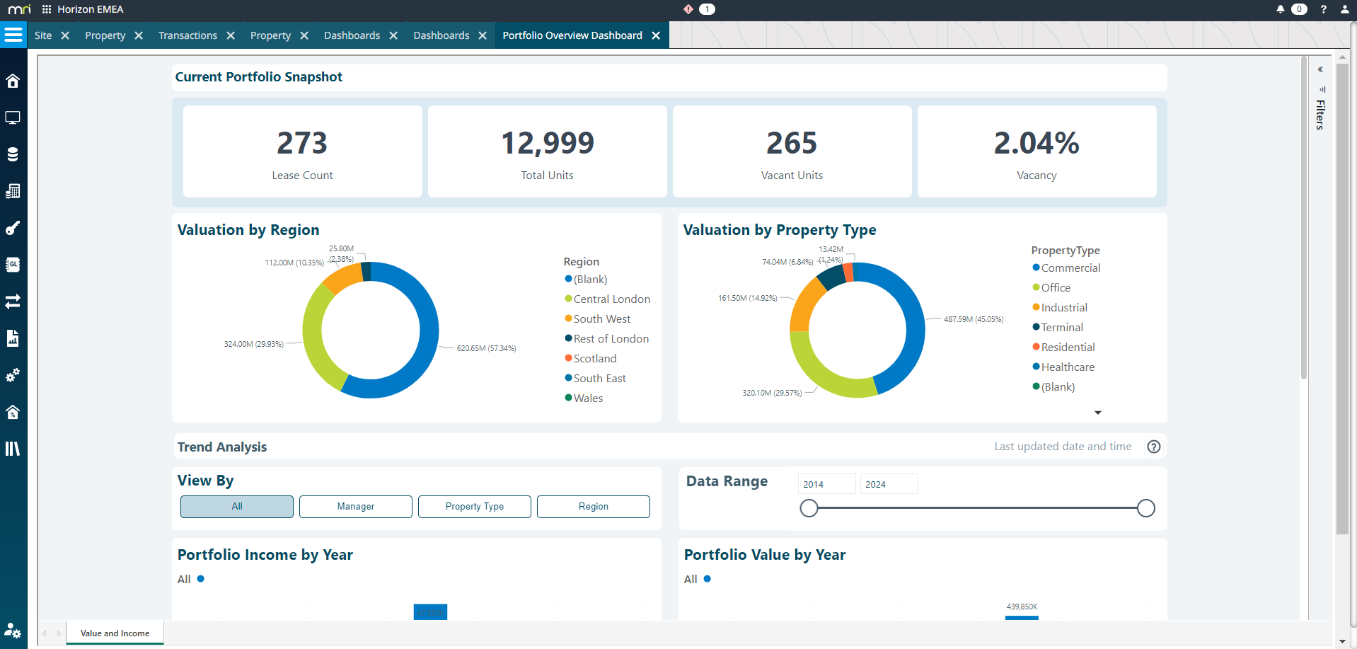 screenshot of MRI Commercial Management